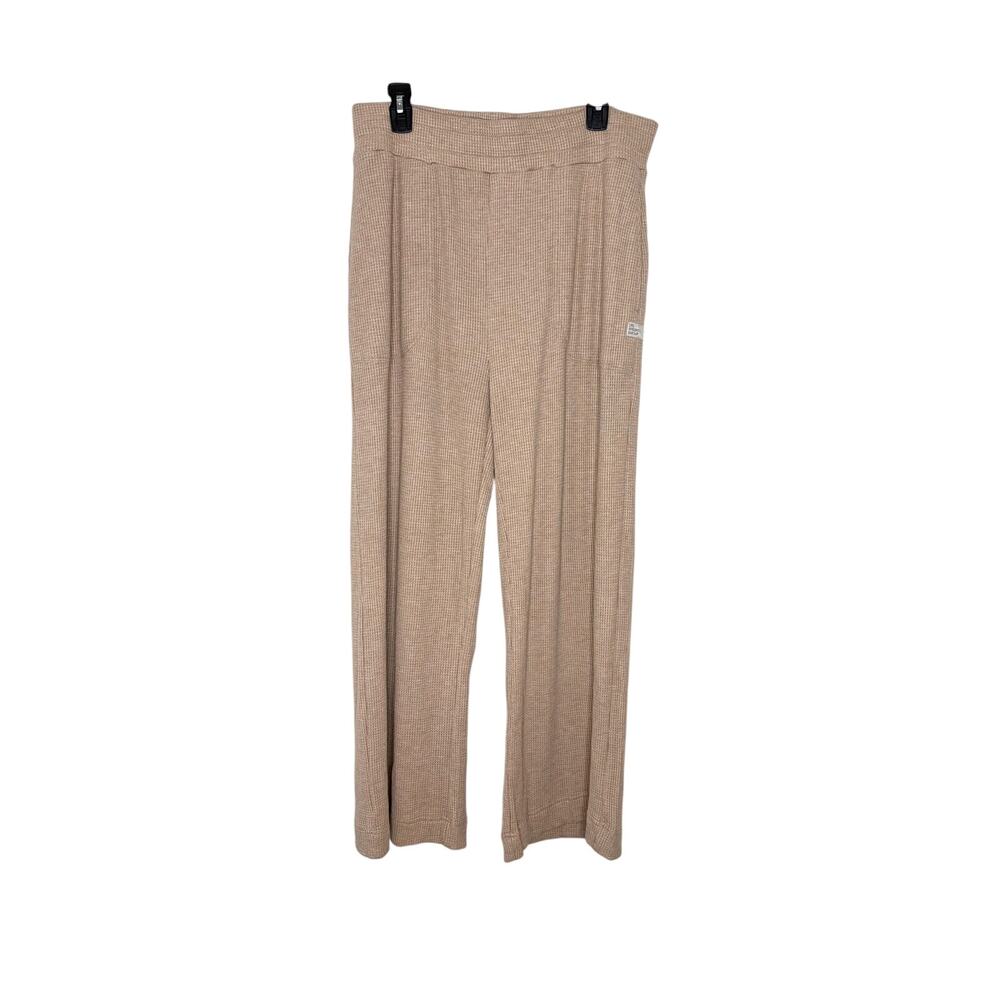 LIV Outdoor Waffle Knit Lounge Pants Sz XL Tan Loungwear Cabincore Athleisure